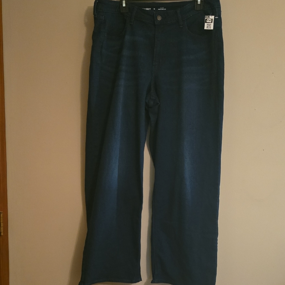 New Old Navy Women's Size 16 High‎ Rise Wide Leg Dark Wash WOW Jeans